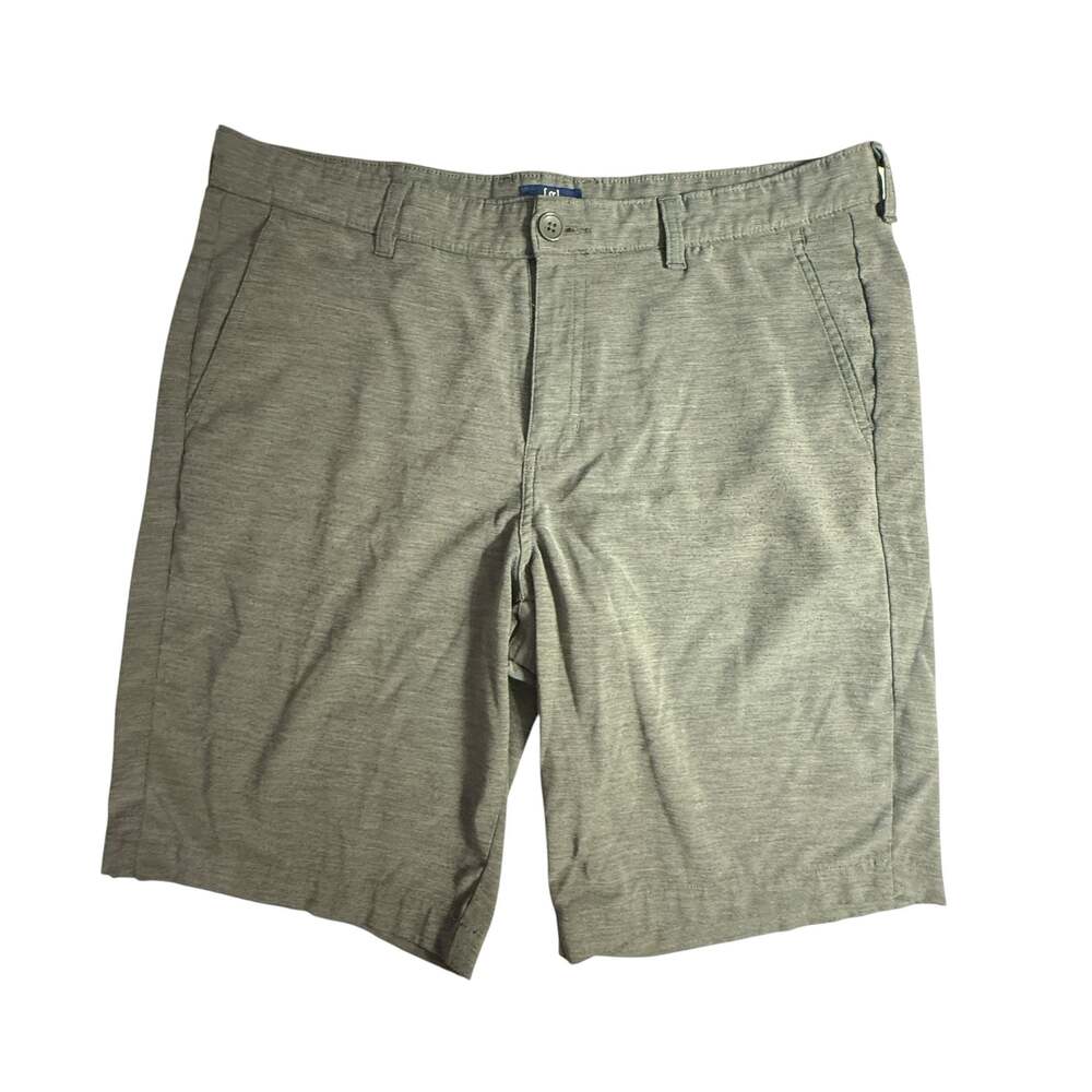 George Men's Size 36 Gray Heathered Performance Flat Front Shorts